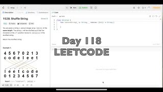 Day 118: LeetCode Problem 1528. Shuffle String - Swift