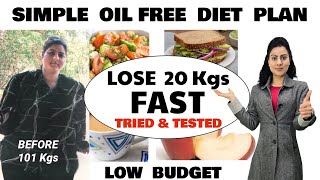Simple Budget Diet Plan To Lose To Weight Fast In Hindi | OIL FREE  Diet Plan For Weight Loss