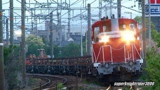 JR西日本 DE10 1163号機+チキ12B ロンチキ工臨 広島→下関 2013.7