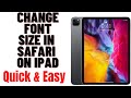 HOW TO CHANGE FONT SIZE IN SAFARI ON IPAD 2024