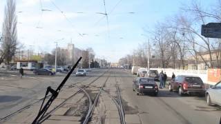 Киев трамвай 8 весь маршрут с кабины водителя/Kiev tram 8 Subway Lisova - Subway Pozniaky view cab