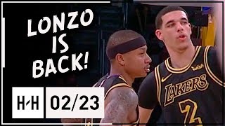Lonzo Ball RETURNS, Full Highlights Lakers vs Mavericks (2018.02.23) - 9 Pts, 7 Reb, 6 Assists!