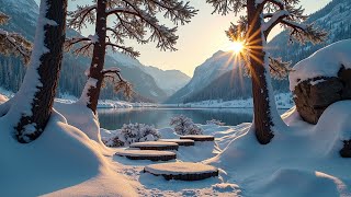 Gentle Snowfalll, Winter February❄️Peaceful Piano Music for Stress Relief ~ Relax, Unwind