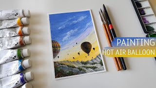 Easy Watercolor Painting / Hot Air Balloon Painting / Sunset / #20