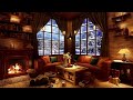 Cozy Jazz Music & Winter Coffee Shop Ambience with Relaxing Jazz Piano & Fireplace for Read, Sleep