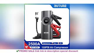 Buture 4 In 1 Jump Starter 150PSI Pump Air Compressor 20000mAh Power Bank 2500A Starting Device 15V