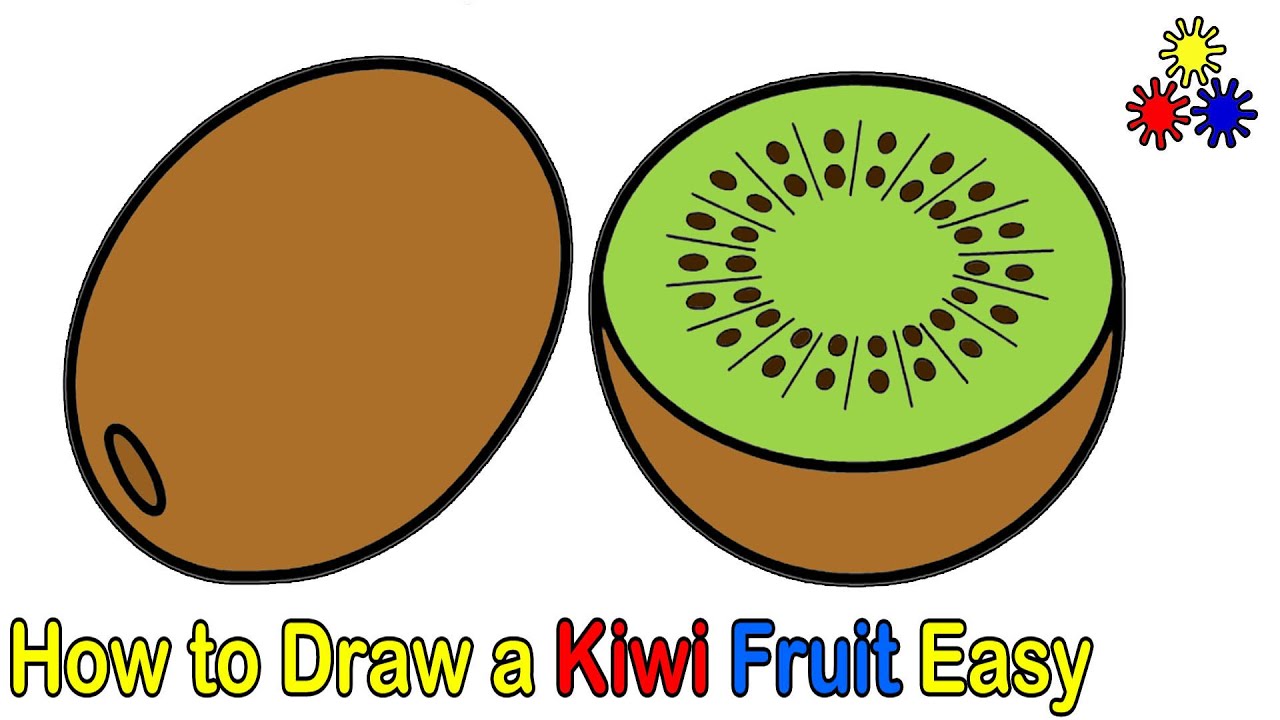 How To Draw A Kiwi Fruit, Toys Drawings Pictures Easy & Simple For Kids ...