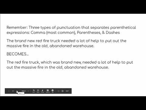 What are parenthetical expressions 5 examples?