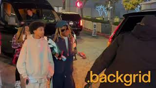 Lil Wayne arrives at the Lakers game in Los Angeles, CA