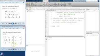 MATLAB Tutorial Lesson #03b: Solving a Linear System of Equations in MATLAB