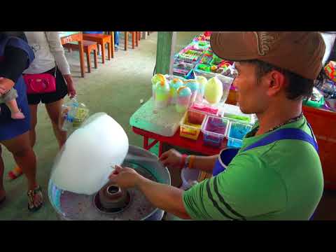 Thai street cooking cotton candy Thai street cooking cotton candy