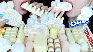 ASMR CREPE CAKE, MAGNUM ICE CREAM BAR, TOBLERONE, MOCHI, KINDER BUENO, OREO, KITKAT, RITTER SPORT 먹방