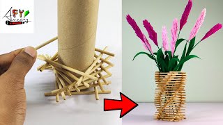 Amazing Flower Pot With Bamboo Sticks | How to make flower pot with bamboo sticks | How to make vase