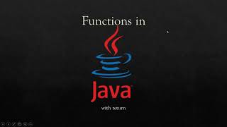 lecture 19 Functions in java with return statement. ICSE (class 9 and 10)