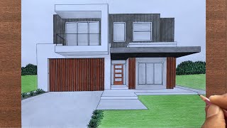 How to Draw a House in 1 Point Perspective