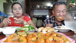 Vlog 1056. Cook and eat show. Cooking with Lyly. Natural river lobsters creamy coconut prawns.