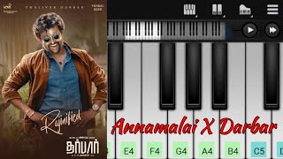 Annamalai - Darbar Theme Mix | Rajinikanth BGM | Easy Piano Tutorial