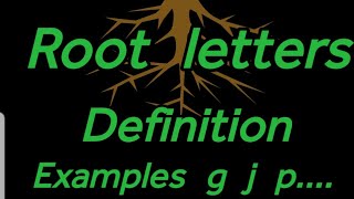 Root letters | what are root letters | explain root letters| define root letters #kidkolearningland