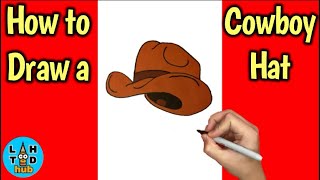 How to Draw a Cowboy Hat Step by Step | Simple Drawing