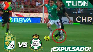 🟥 ¡SE EQUIVOCA FAGÚNDEZ! Fuerte golpe y se va expulsado | León vs Santos | Liga Mx CL2024 J3 | TUDN