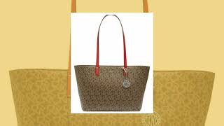 DKNY Bryant Signature Tote Mocha Rouge Gold