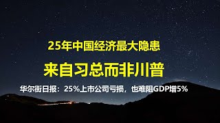 利润降至09年以来新低，25%上市公司出现亏损；华尔街日报：中国企业大规模失血，也难阻经济高速增长；25年最大风险是高层决策迟缓和方向错误。