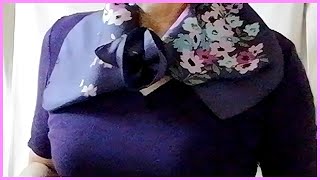 ♥【スカーフの巻き方】襟のような巻き方　how to wear a scarf like a collar