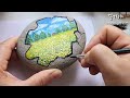 acrylic landscape painting stone art acrylic stone painting stone painting