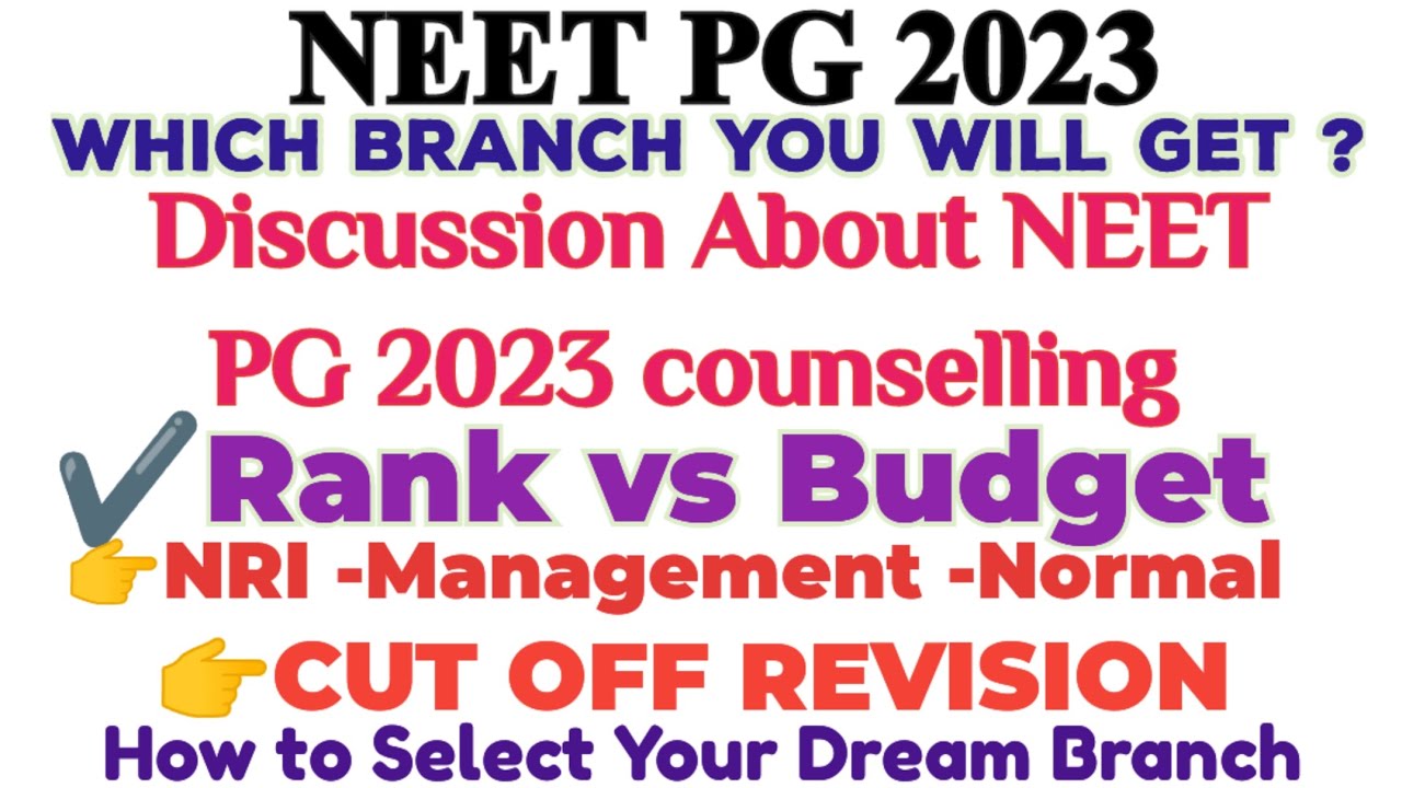 NEET PG 2023 Rank Vs Budget How To Get Your Confirm Seat Rank Vs Fees ...