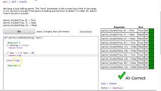 Codingbat - parrot_trouble (Python)