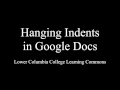 Hanging Indents in Google Docs