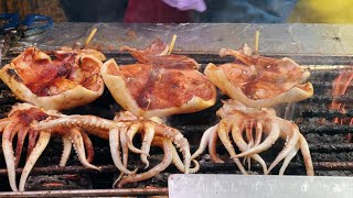 Grilled Big fresh Squid,火烤大魷魚,イカ,魷魚王-彰化鹿港 ,精誠夜市,CNN reported, 日本TVS/Tbs 世界ふしぎ発見!,Taiwan street food