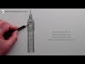 how to draw big ben london realistic pencil drawing