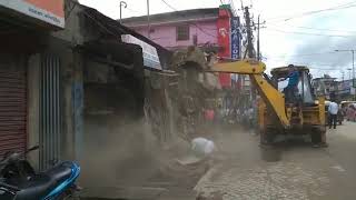 Eviction drive at Silchar, Tarapur Road.