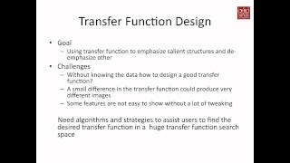 Direct Volume Rendering III - transfer function design