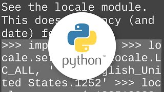 Currency formatting in Python