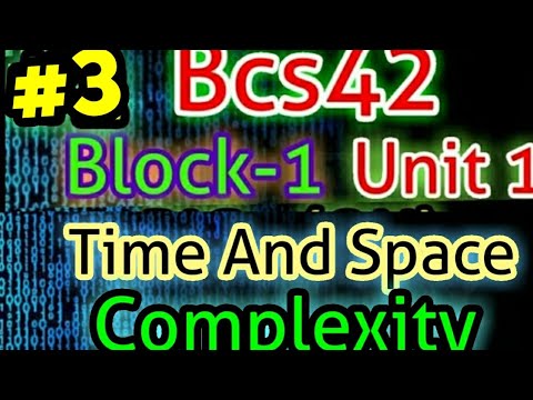 Time Complexity& Space Complexity | Bcs042 | Basics Of An Algorithm ...