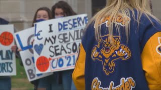 Rally at WV State Capitol, wanting winter sports to start