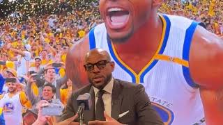 ANDRE IGUODALA SPEAKS BEFORE TONIGHTS HIS JERSEY RETIREMENT CEREMONY AT CHASE CENTER