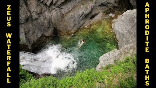 Waterfall of Zeus and Baths of Aphrodite in Enipeas Litochoro Gorge Greece Olympic Riviera