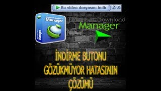 İnternet Download Manager İndirme Butonu gözükmeme Hatasının Çözümü %de100 Hata Düzeldi