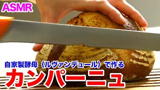 【自家製酵母パン】カパっとクープが開く！パン ド カンパーニュの作り方☆レシピ　ASMR