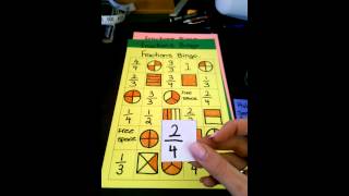 Fractions Bingo card game