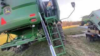 Cleaning The Combine After Harvest