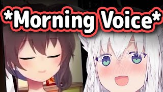 Matsuri's Sudden Cute Morning Voice Surprises Fubuki and Aruran【Hololive】