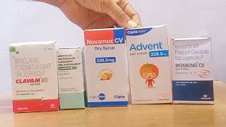 Top brands of Amoxycilin + Potassium Clavulanate-Clavam||Augmentin||Advent||moxikind cv||Novamox cv