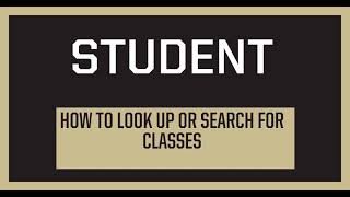 How to Look Up or Search for Classes