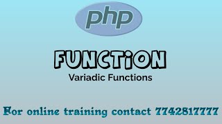 PHP Variadic Functions in hindi