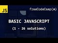 freeCodeCamp solutions - Basic JavaScript (1-26)