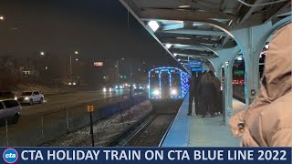 A Very Long Video of CTA Holiday Train in Blue Line 2022